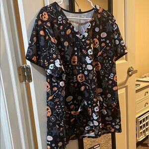 Halloween Themed Scrub Top